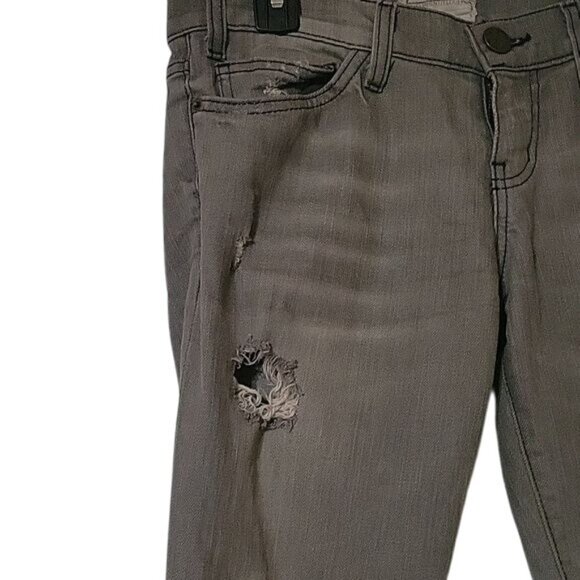 Current/Elliott Gray Distressed Skinny Jeans Womens Size 26 Cotton Blend - Picture 4 of 7